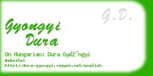 gyongyi dura business card